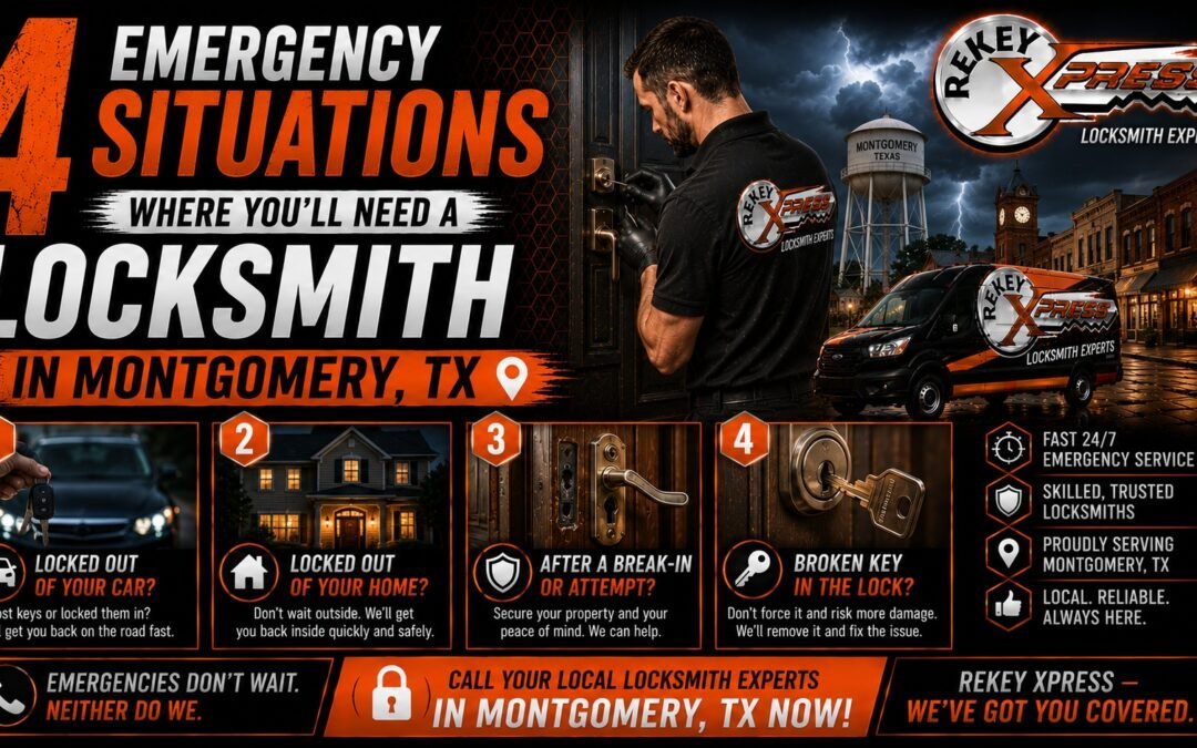 4 Emergency Situations Where You’ll Need a Locksmith in Montgomery, TX