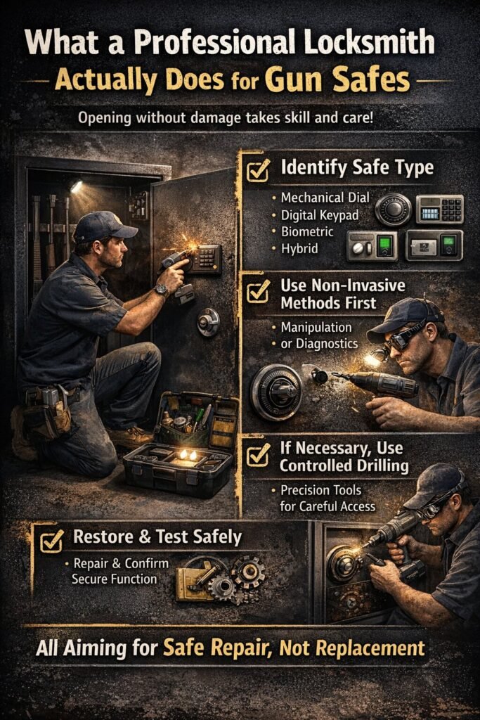 What a Professional Locksmith Actually Does for Gun Safes?