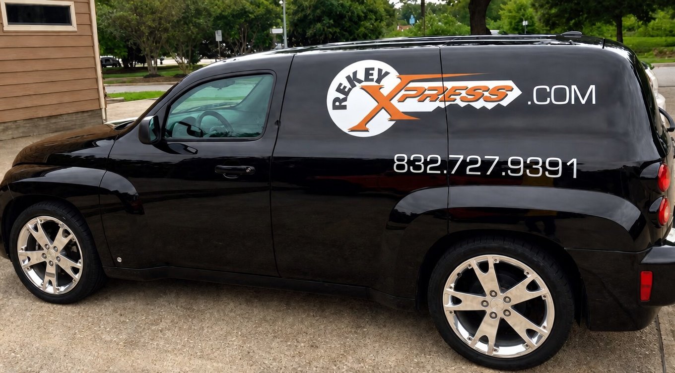 ReKey Xpress Locksmith technician unlocking residential door in Montgomery, TX<br />
